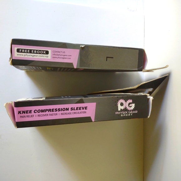 Physix Gear knee compression sleeves. Black and Pink, size large - Picture 3 of 6